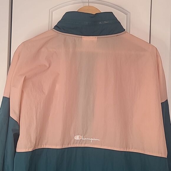 Champion Colorblocked Wind Breaker Pullover Kangaroo Pocket Size L - Picture 8 of 11